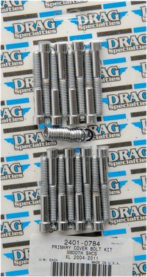 Drag Specialties Primary Cover Socket-Head Bolt Set Chrome Smooth 2401