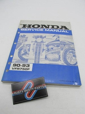 Honda Official Factory Motorcycle 90-93 VFR750F Service Manual Book