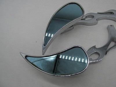 Pair of Harley-Davidson Chrome Flame Teardrop Side Mirrors