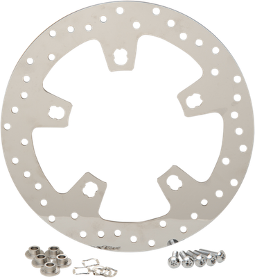Drag Specialties Polished Stainless Steel Drilled Brake Rotor 11.8" 17