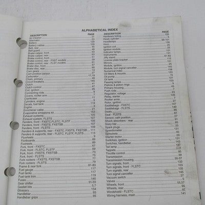 Harley Davidson Official Factory 1997 Softail Models Parts Catalog 994