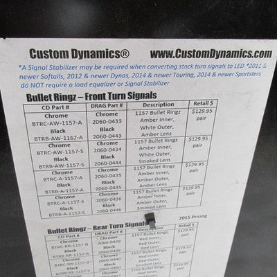 Custom Dynamics Bullet Ringz Motorcycle LED Dealer Retail Light Displa