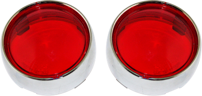 Custom Dynamics Probeam Bullet Bezel Turn Signal Adapters Chrome W/Red Lens P...