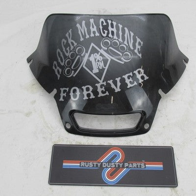 Harley Davidson OEM Low Rider Smoked Windshield "ROCK MACHINE FOREVER"
