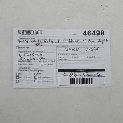 Harley Davidson OEM Exhaust Mufflers Night V Rod VRSC VRSCR 65215-06 6