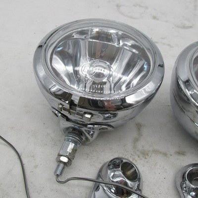Pair of Harley Davidson OEM 4" Auxiliary Fog Lamps 12V 35W 7132 w/ For