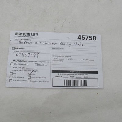 Harley Davidson OEM Air Cleaner Backing Plate Touring Electra Glide 29