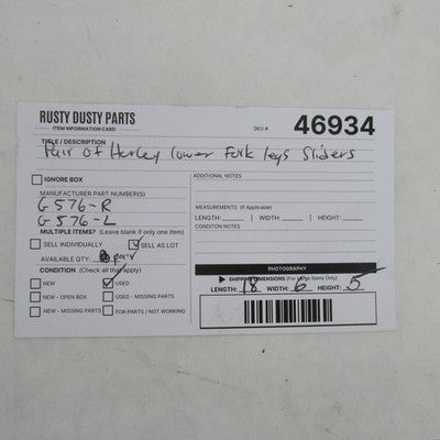 Harley Davidson Showa Pair of Lower Fork Sliders G576-R G576-L