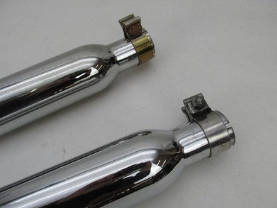 Harley Davidson Pair Chrome Exhaust Aftermarket Mufflers