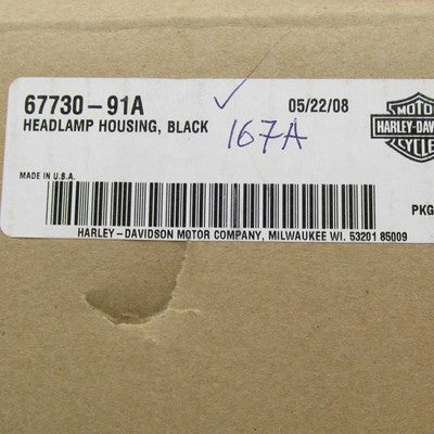 Harley-Davidson Genuine OEM NOS 5.75" Gloss Black Headlamp Housing 677