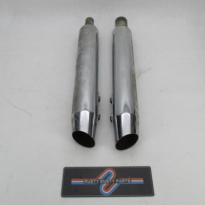 Harley Davidson OEM Stock Touring Chrome Mufflers Pair 64900235 649002
