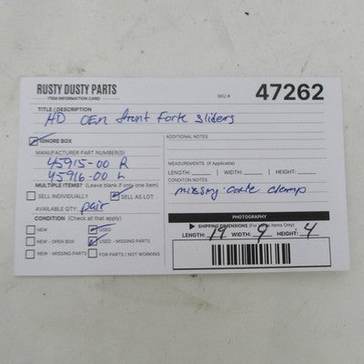 Pair of Harley Davidson OEM Lower Fork Sliders Showa R45915-00 L45916-