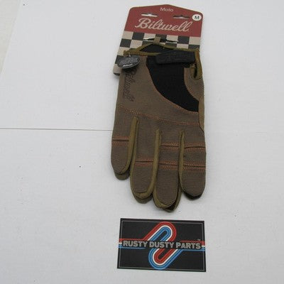 Biltwell NWT Moto Gloves - Medium - Brown/Orange 1501-0206-003 | 3301-