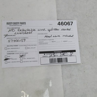 Harley OEM Dark Smoked Detachable Wind Splitter Vented Windshield & Ki