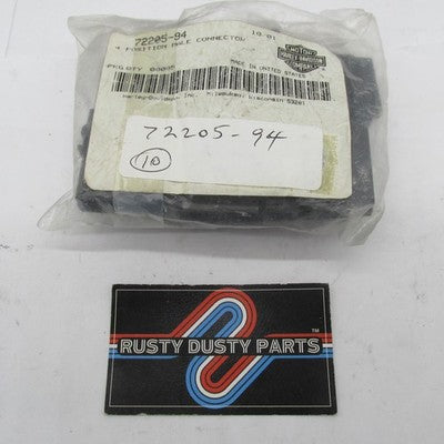 Lot of 10 Harley-Davidson OEM NOS 4-Position Male Connectors 72205-94