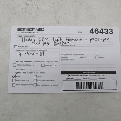Harley OEM NOS 81-84 FLH FLHS FXWG Left Passenger Footrest Bracket 471