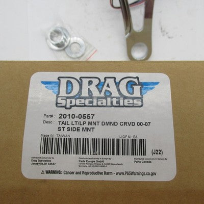 HD Drag Specialties Tail Light Side Mount Diamond Curved 00-07 Softail