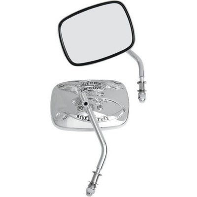 Drag Specialties Live To Ride Custom Mirror Chrome 0640-0475