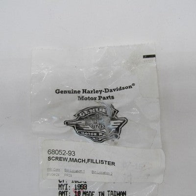 Lot of 8 Harley-Davidson OEM NOS Fillister Head Machine Screws 68052-9