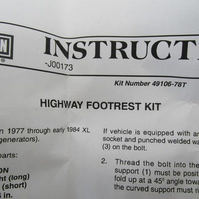Harley OEM NOS 77-84 XL Ironhead Hi-Way Footrest Mount Kit w/ Footpegs