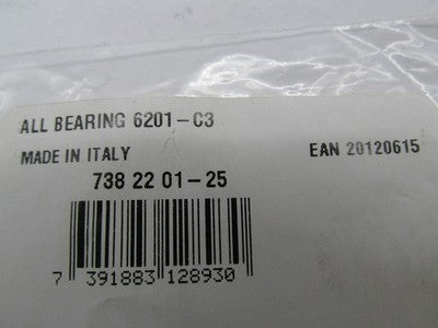 Lot of 2 Motorcycle All Bearing Ball Bearings 6201-C3