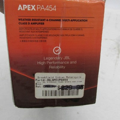 JBL Apex 4-Channel Powersports Amplifier 45W x 4 Class D PA454 *Damage