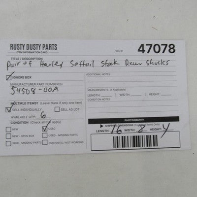 Pair of Harley OEM Stock 00-17 Softail Showa Rear Shocks 54508-00A G59
