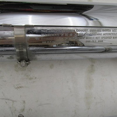 Pair of Harley Davidson Genuine Stock Chrome Exhaust Mufflers Pipes 65