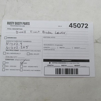 Buell OEM Front Brake Hand Lever N1202.9 N1202.1AJ
