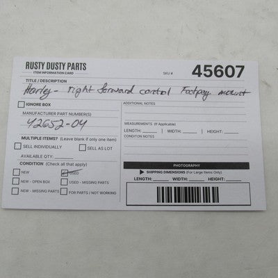 Harley Davidson OEM Right Front Rider Footpeg Mount Black 42652-04