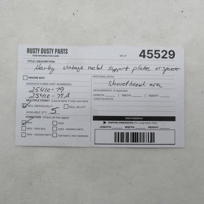 Harley-Davidson OEM Genuine NOS AMF Shovelhead Rear Spacer Plate 25410