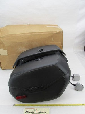 Pair of Harley-Davidson Genuine NOS FLDE Black Rigid Mount Saddlebags