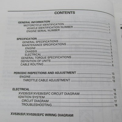 Yamaha OEM 1994 XV535 Service Repair Manual LIT-11616-XV-35