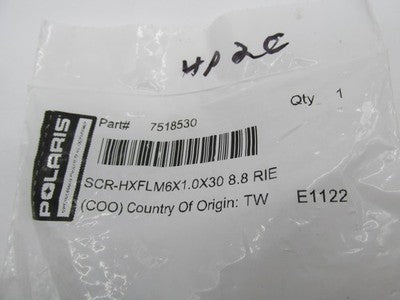 Polaris Genuine OEM NOS M6 x 1.0 x 30, Hex Head Screw Bolt 7518530
