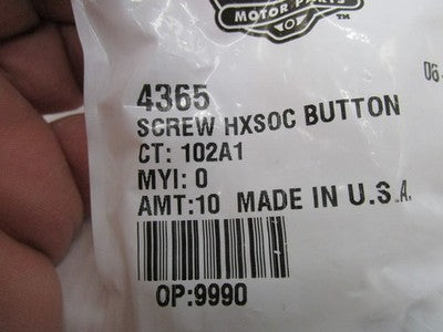 Harley-Davidson OEM NOS 1/4"-20 x 1/2" Hex Socket Button Head Screw 10