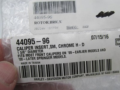 Harley Davidson Genuine NOS Handle Bar End Cap Emblem Caliper Insert 4