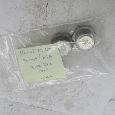 Pair of Vintage Triumph BSA Genuine 29mm Fork Tube Caps Fork Plugs