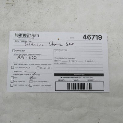 Sunnen AN300 220-Grit Cylinder Honing Stone Set M27-J55