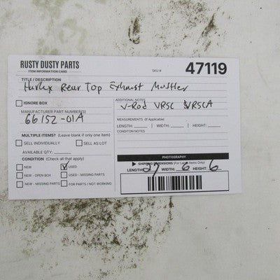 Harley Davidson OEM V-Rod VRSC Upper Rear Chrome Muffler 65152-01A