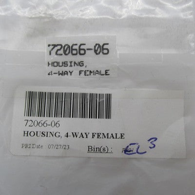 Harley-Davidson OEM NOS 4-Way Female Connector Housing 72066-06
