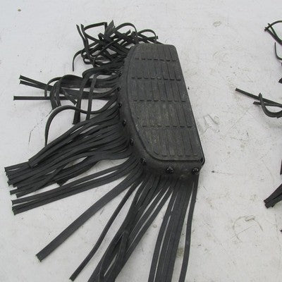Harley OEM Gloss Black Rider D Footboards w/ Studded Leather Fringe 51