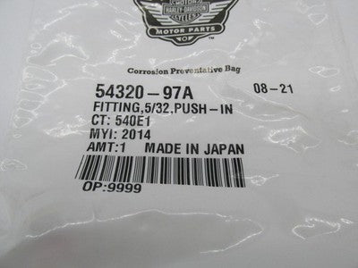 Harley-Davidson Genuine NOS 5/32" Push-In Air Line Fitting 54320-97A