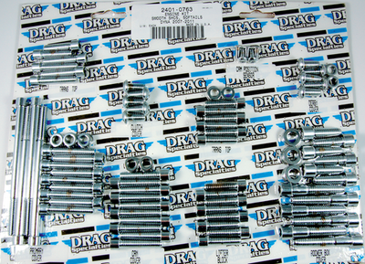 Drag Specialties Complete Motor Socket-Head Bolt Set Chrome Smooth 240