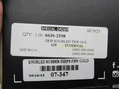 Arlen Ness NOS Harley Davidson Pair of Knurled Rubber Grips Black/Gold