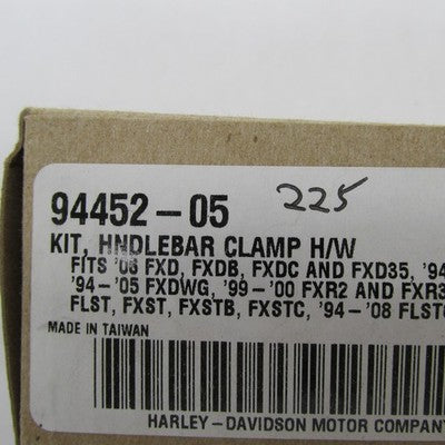 Harley-Davidson OEM NOS Chrome Handlebar Clamp Hardware Kit 94452-05