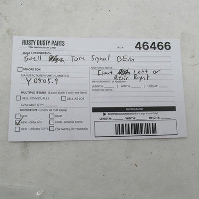 Buell OEM NOS Turn Signal Front left or Rear Right Harley Davidson Y05