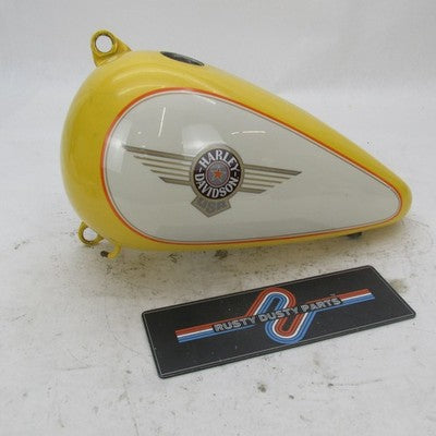 Harley Davidson OEM Left Fuel Tank Yellow White Painted FLSTF Fat Boy
