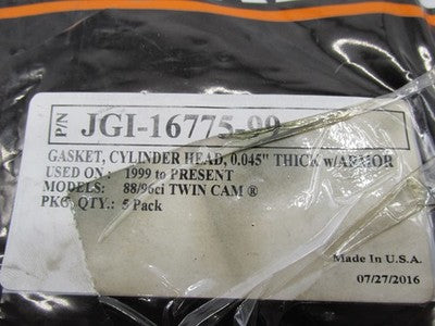 Lot of 3 James Harley Davidson Twin Cam Cylinder Head Gaskets JGI 1677