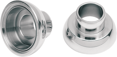 Drag Specialties Neck Post Bearing Cups with Races Installed - Chrome