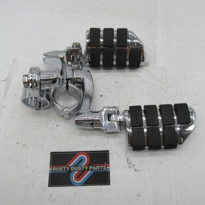 Pair of Kuryakyn Longhorn Offset Dually Highway Pegs w/ 1.5" Clamps 45